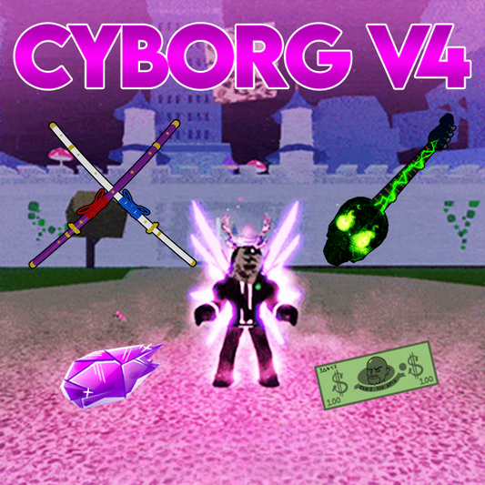 🔥 FULL CYBORG V4🔥 MAX LVL + SG + CDK + GH MYTHICAL FRUIT